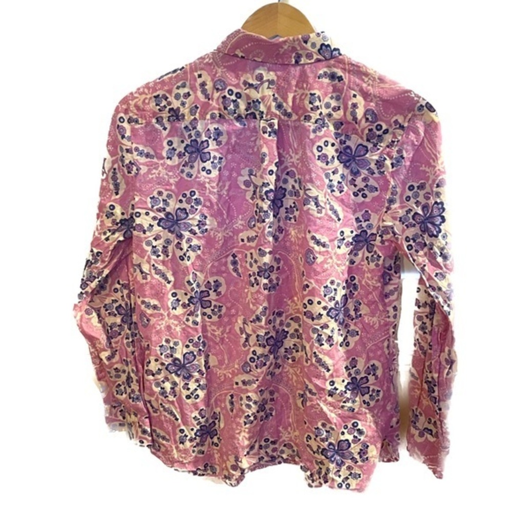 Talbots Funky Button Down Collared Pink And Purpl… - image 8